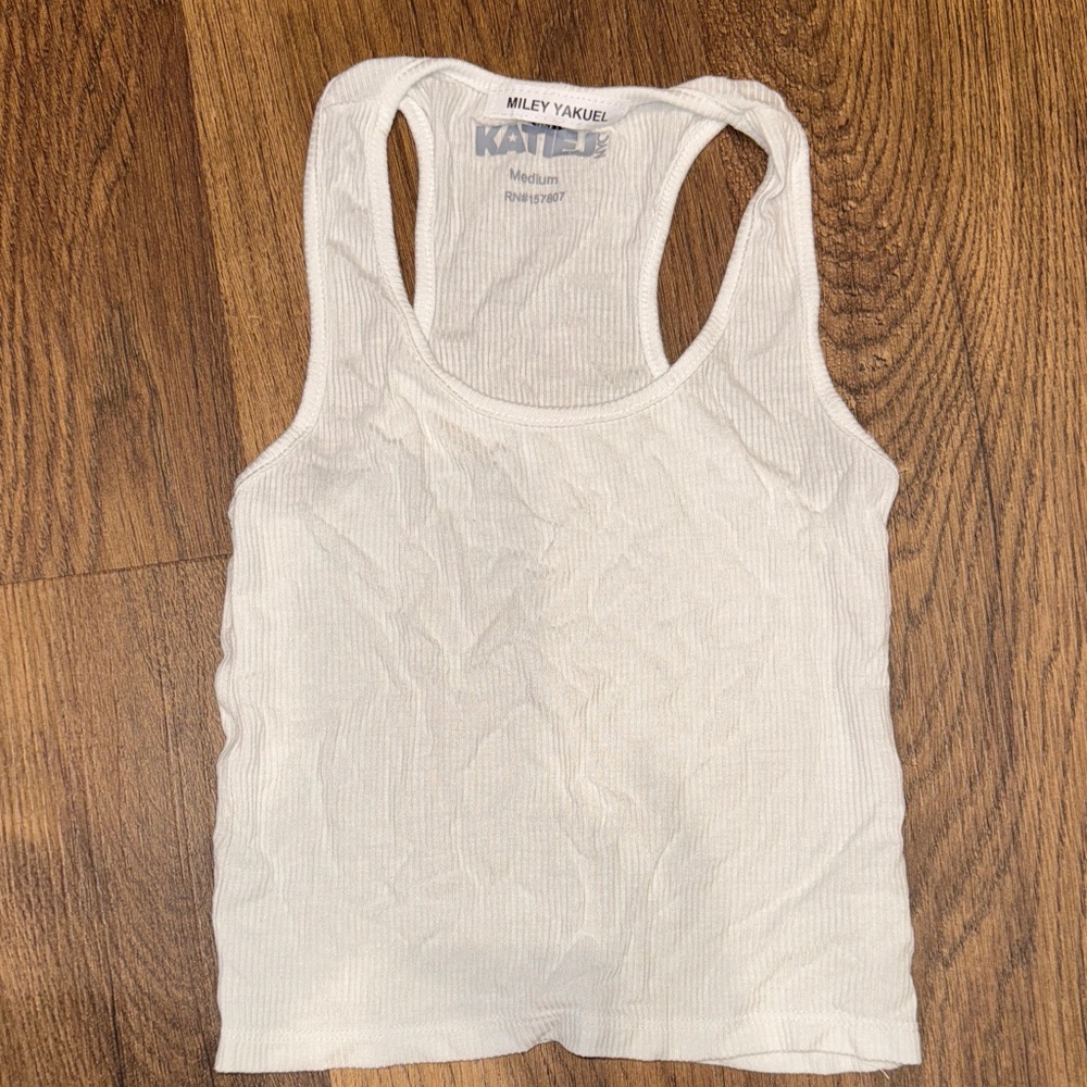 Katie J NYC Classic White Tank Top